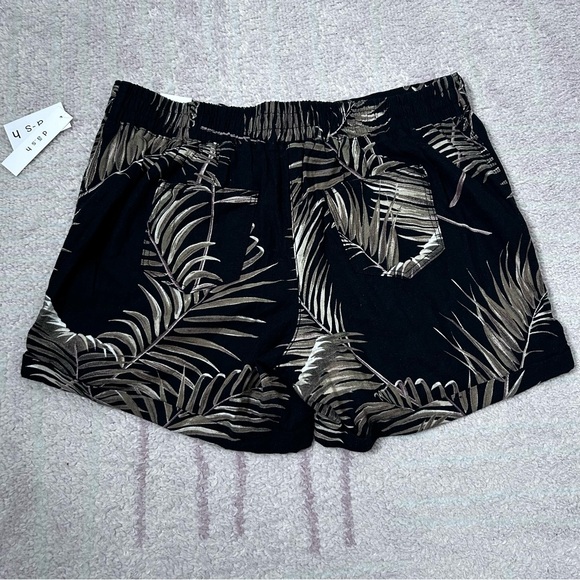 NWT dash Tropical Leaf Print Linen Blend Shorts XL Resortwear Cruise Summer - Picture 2 of 9